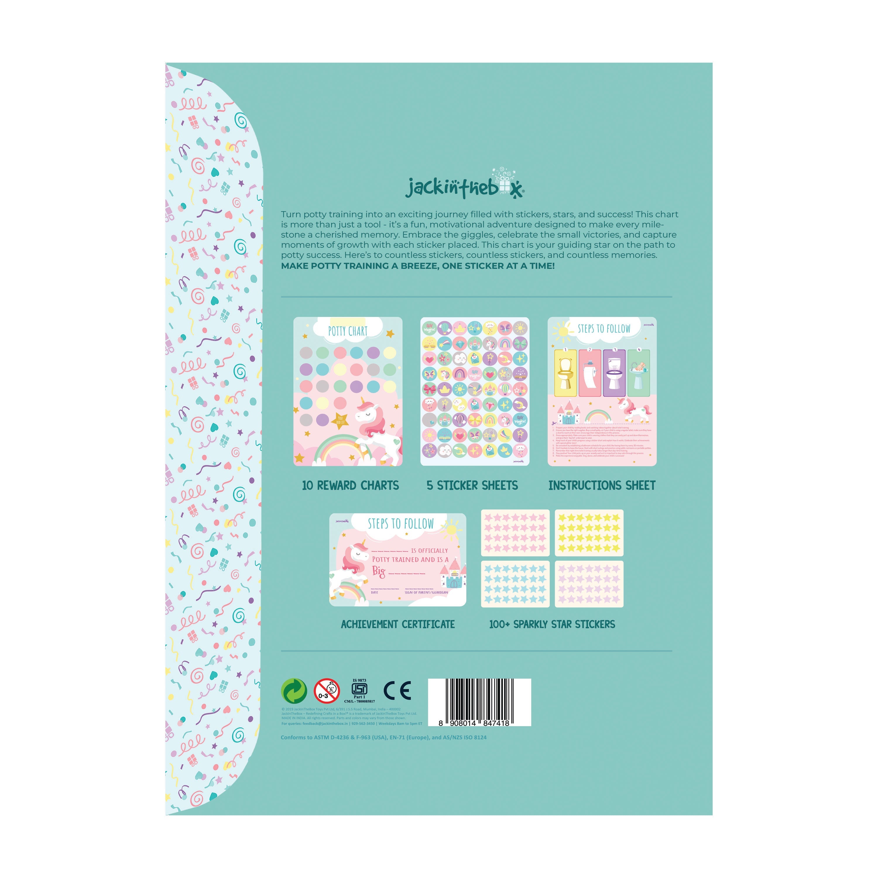 JackInTheBox Potty Training Chart - Unicorn