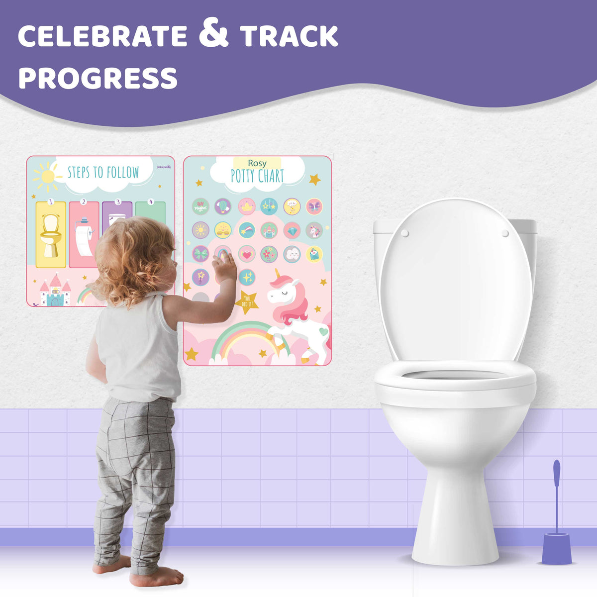 JackInTheBox Potty Training Chart - Unicorn
