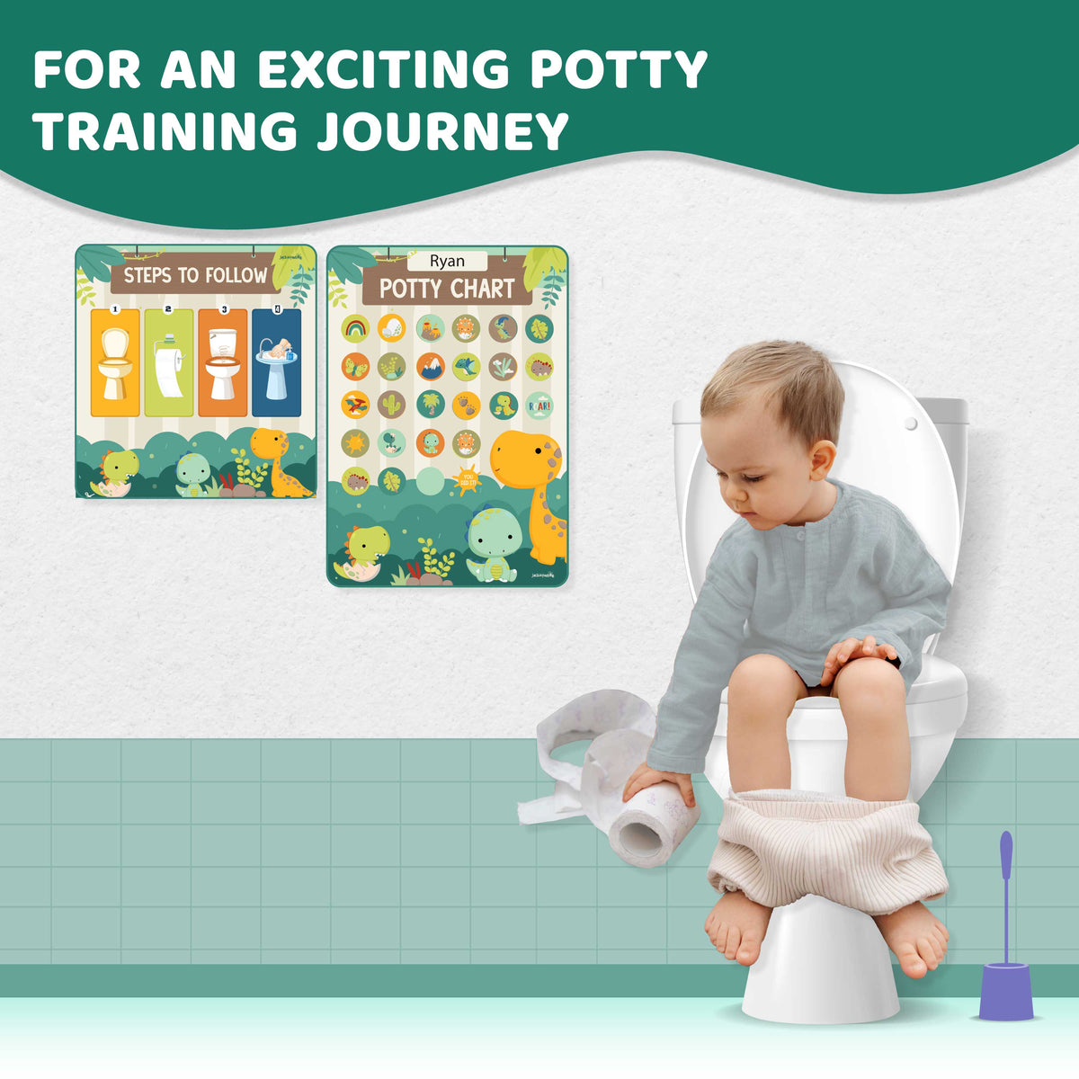 JackInTheBox Potty Training Chart - Dinosaur