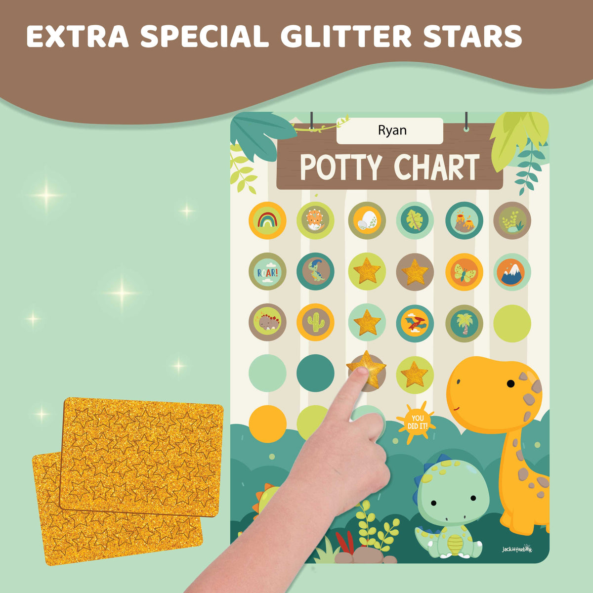 JackInTheBox Potty Training Chart - Dinosaur