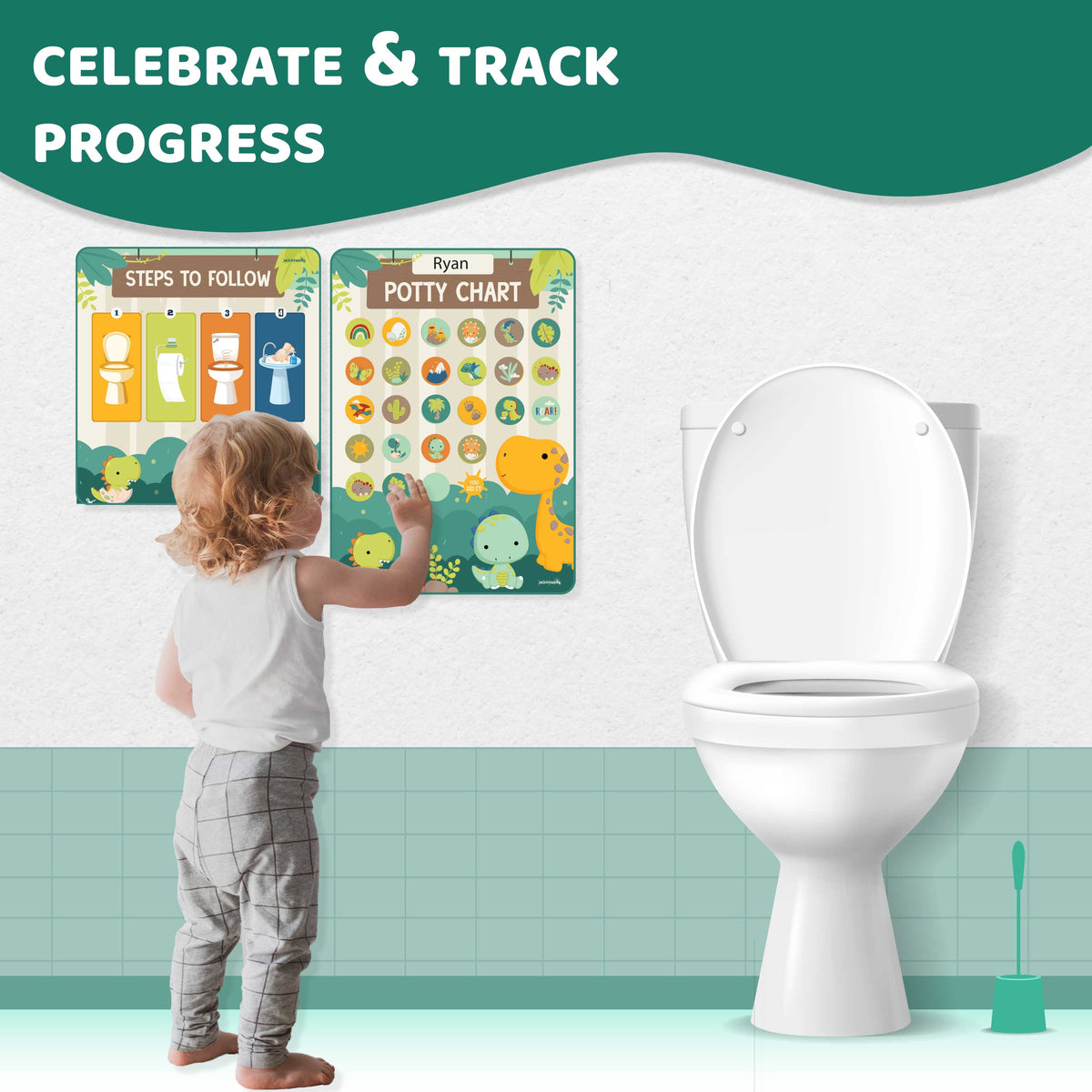 JackInTheBox Potty Training Chart - Dinosaur