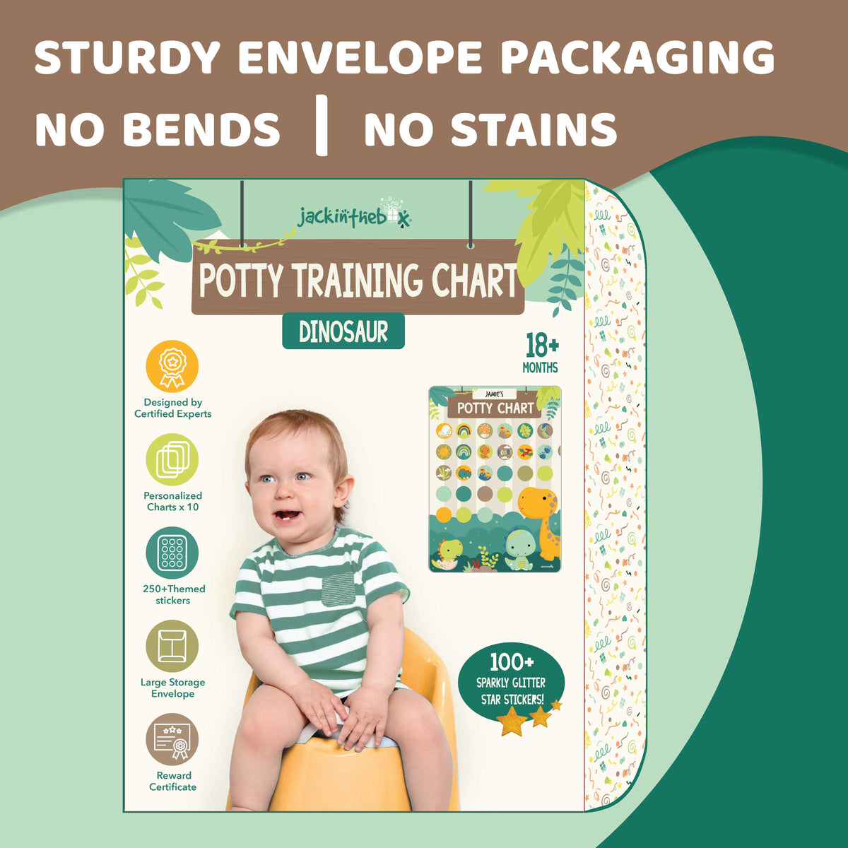 JackInTheBox Potty Training Chart - Dinosaur