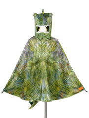 T Rex Green Dragon Costume Cape For Kids - Carnival & Festive Use - Sz 4–7 Yrs