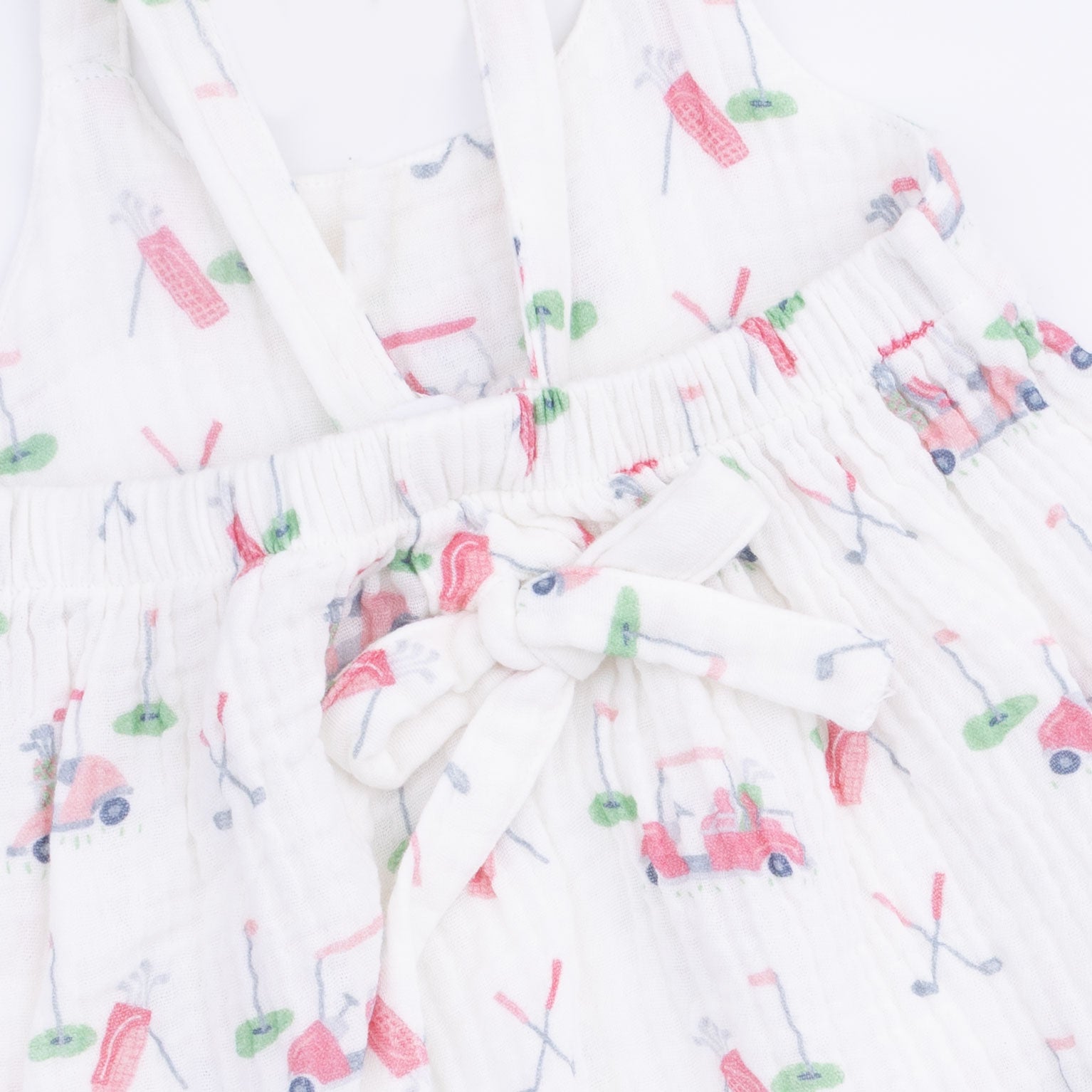 Baby Golf Carts Pink - Tie Back Romper
