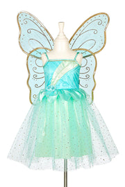 Camille -dress And Wings Set (green) - Role-play For Children (2 Sizes)