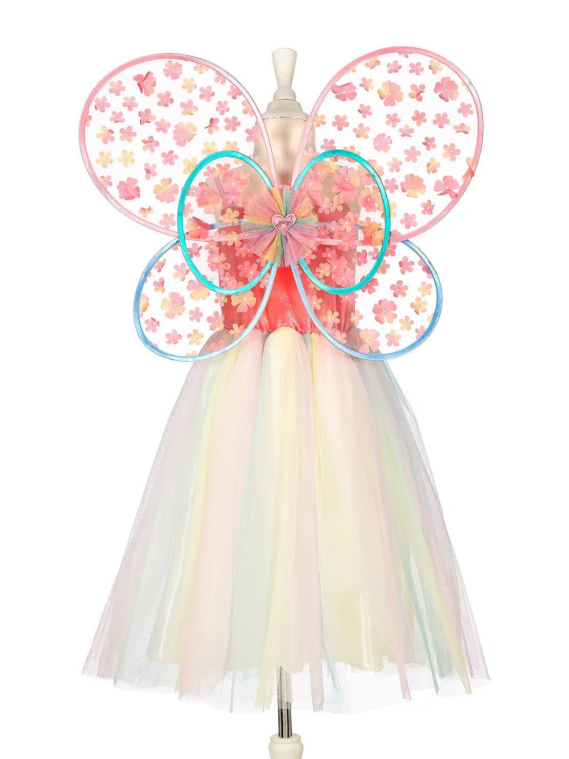Flora Dress And Wings Set (green) - Role-play For Children (3 Sizes)