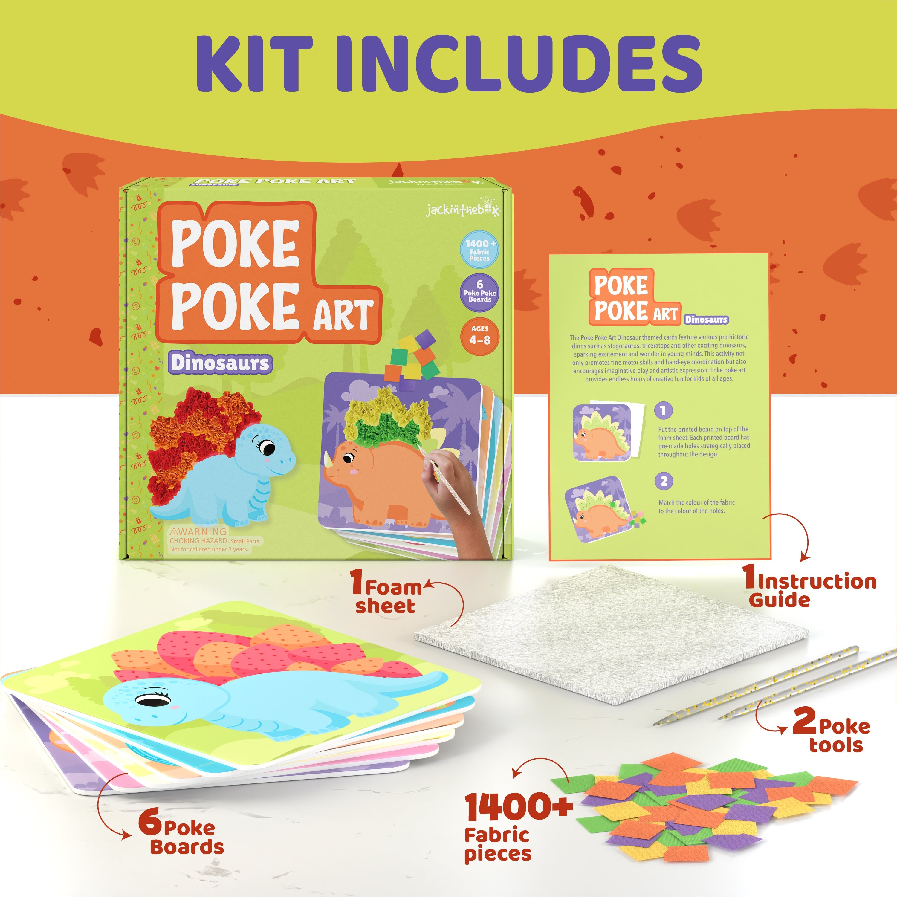 JackInTheBox Poke Poke Art - Dinosaurs