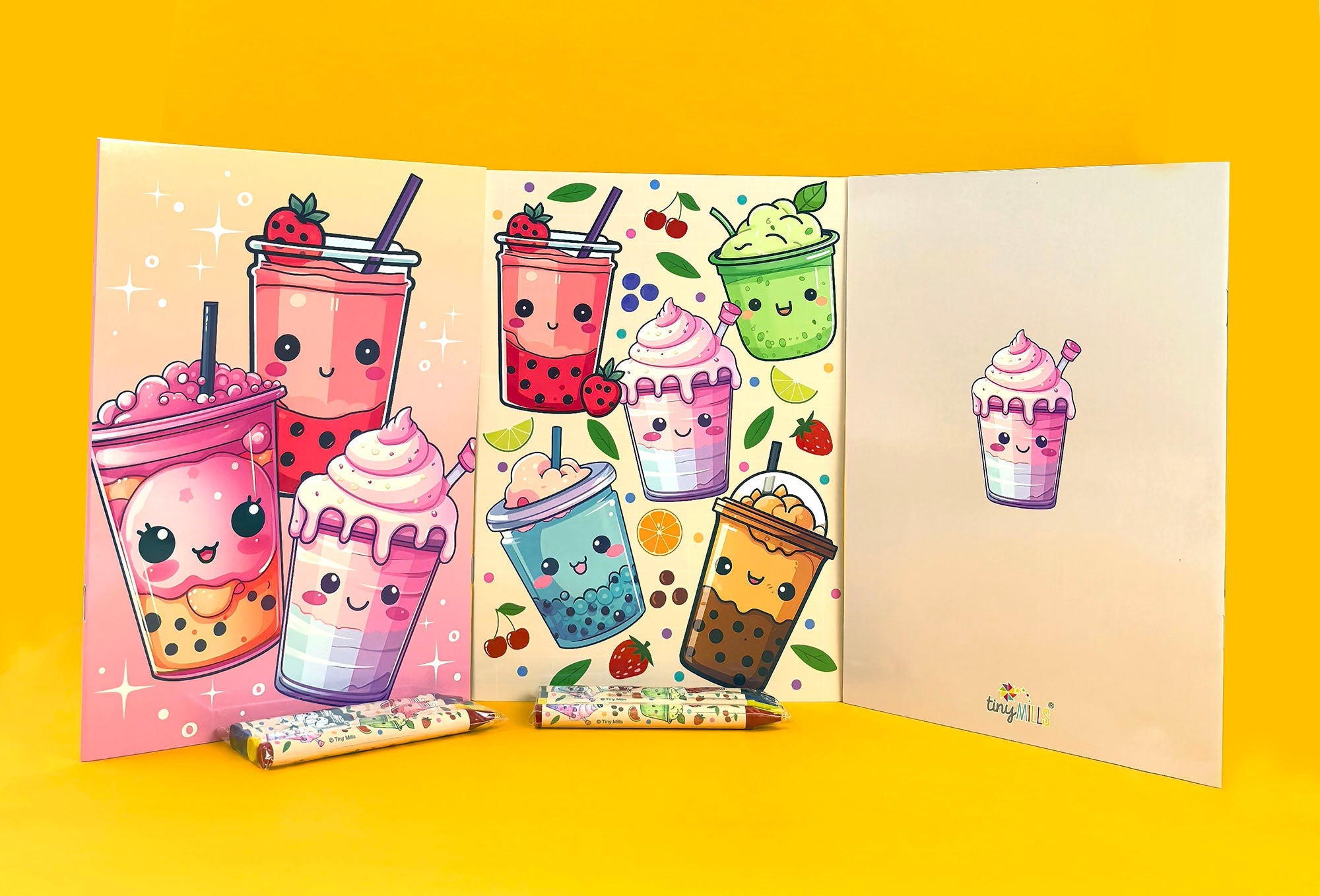 Boba Coloring Books With Crayons Party Favors - Set Of 6 Or 12