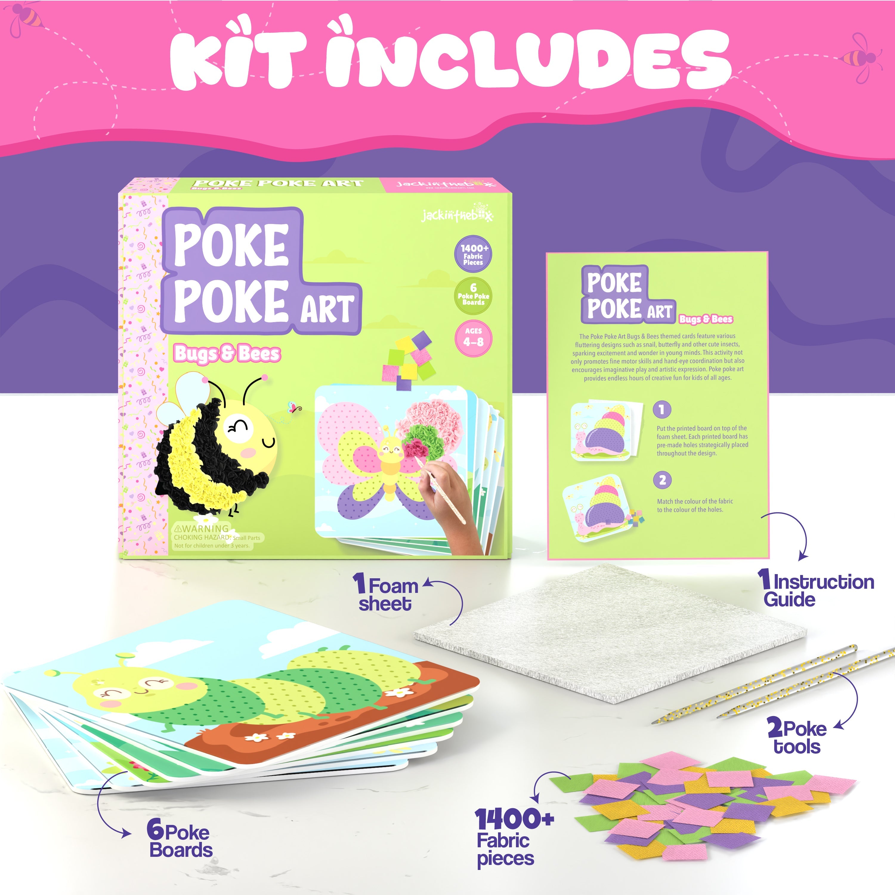 JackInTheBox Poke Poke Art - Bugs & Bees