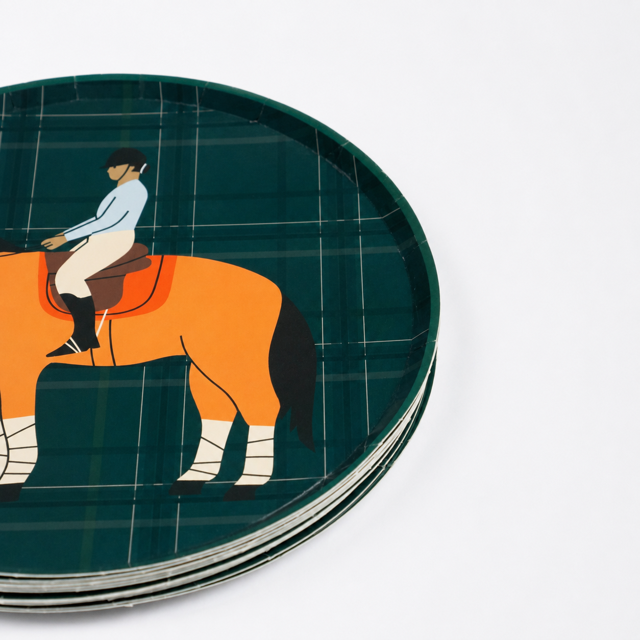 Equestrian Horse Dessert Plates (7 Inch) | Horse Party Supplies | Recyclable Paper Plates For Horse Lovers, Pony Party, Kids & Adults