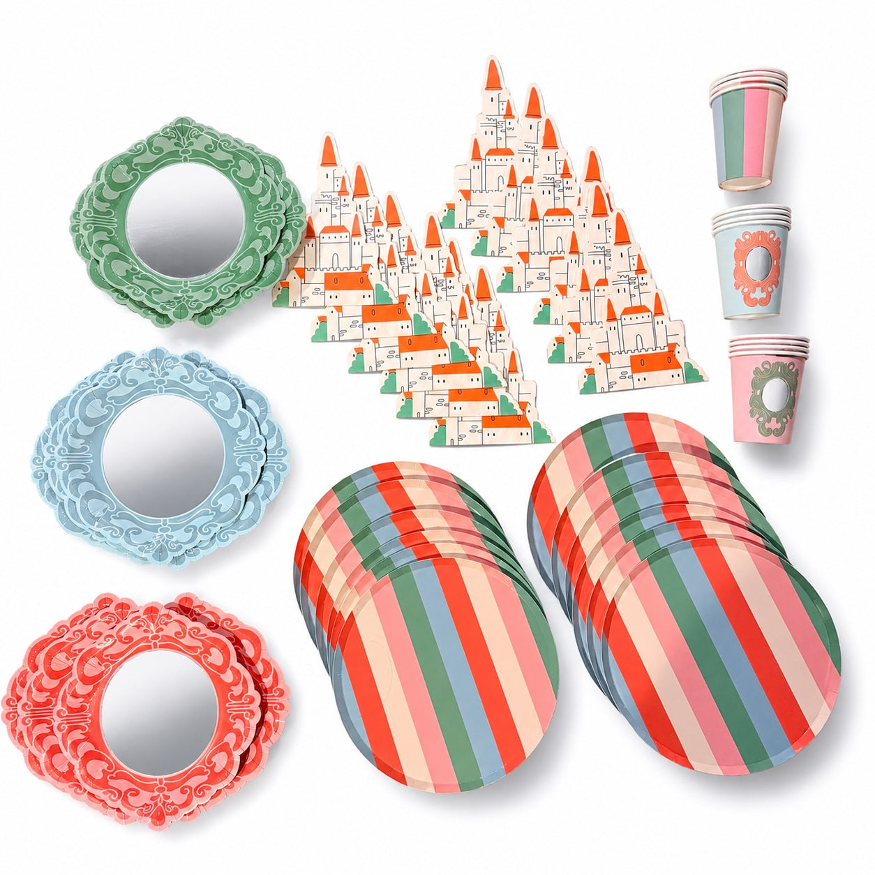 Princess Party Pack For 12 | Royal Princess Theme Tableware Kit | Pop Party Supplies
