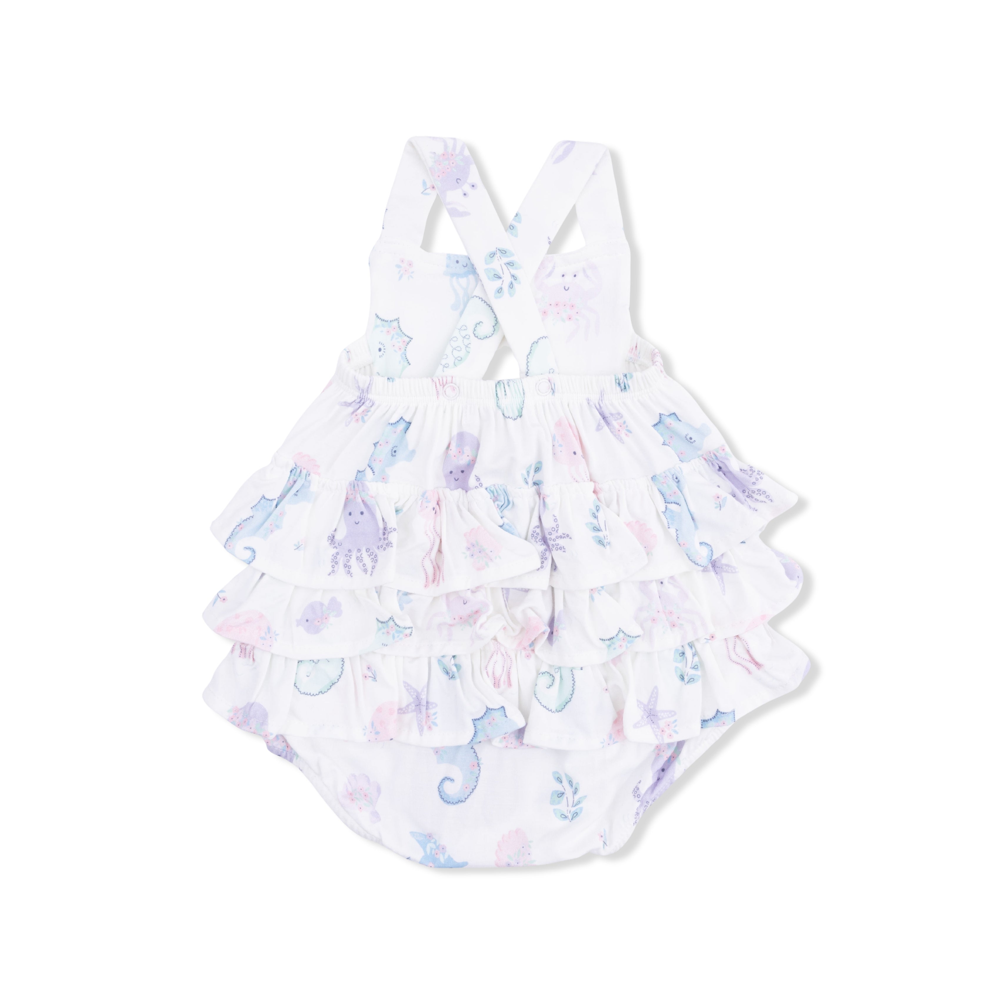 Floral Sea Creatures - Ruffle Sunsuit