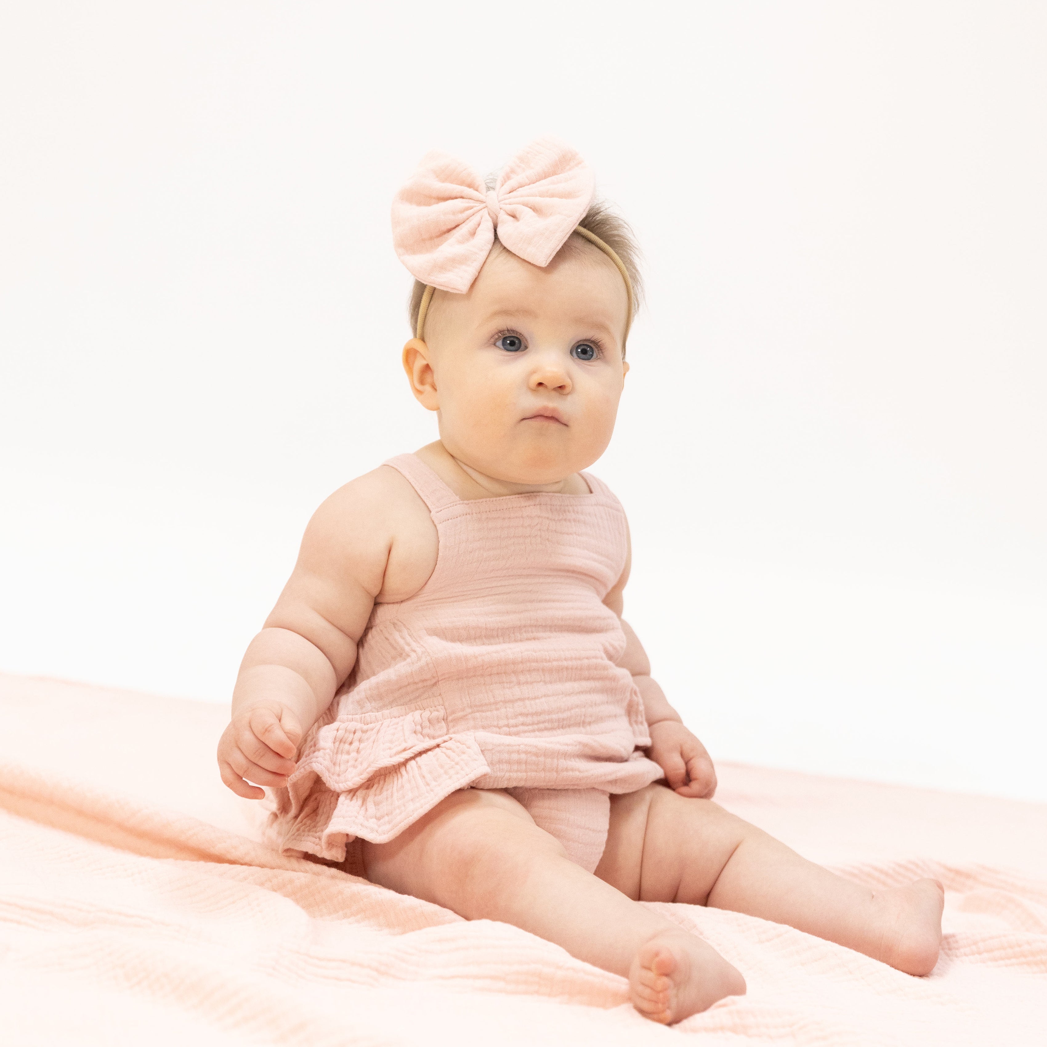 Solid Muslin Lotus - Ruffle Sunsuit