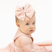 Solid Muslin Lotus - Bow On Headband