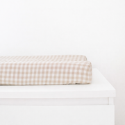 Beige Gingaham Changing Pad Cover