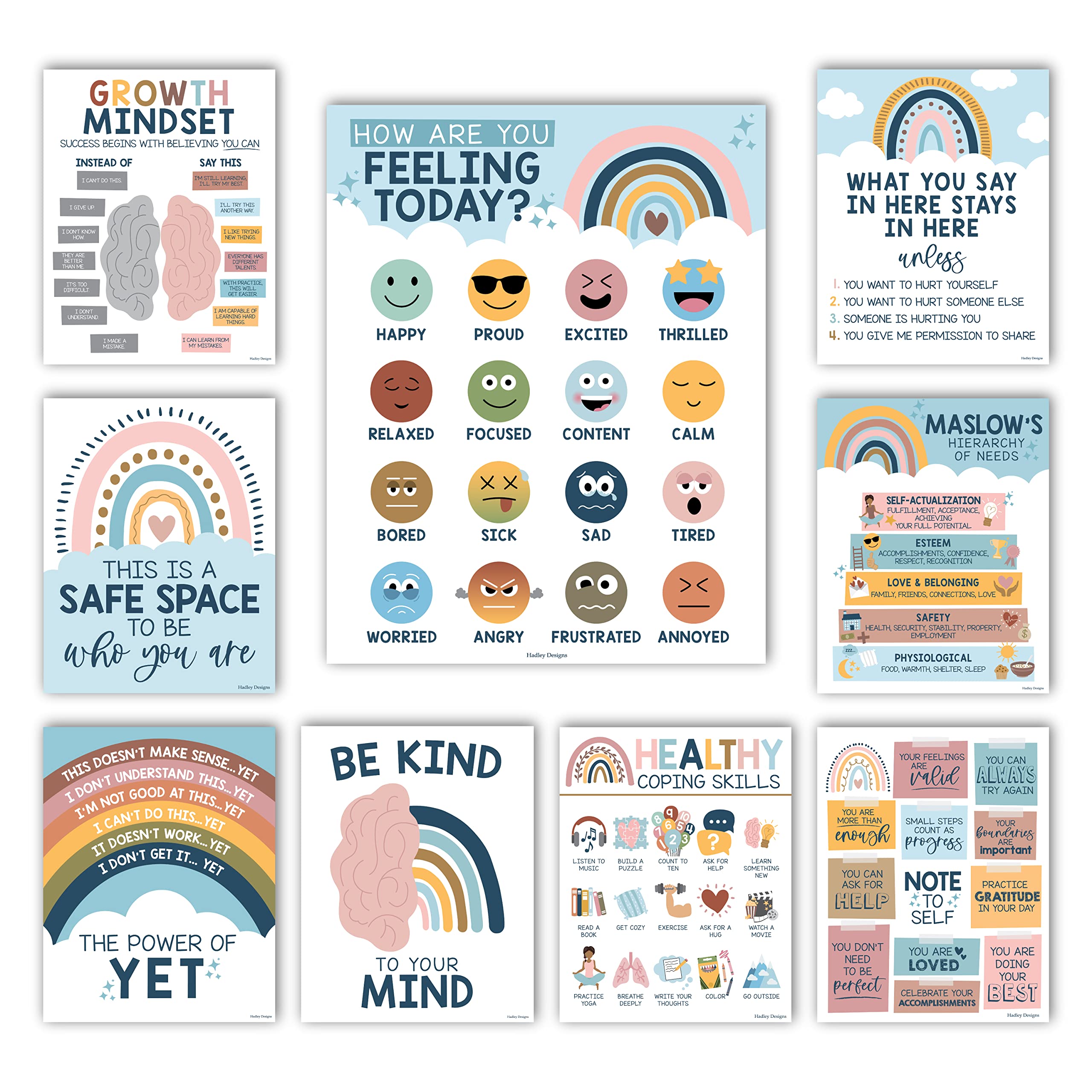 Mental Health Kit: Boho 9 Poster Pack