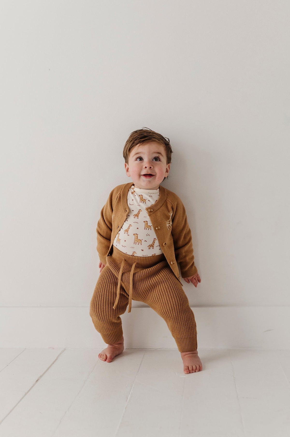 Knit Cardigan In Giraffe