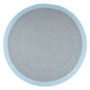 Brenda Blue Round Cotton Braided Children's Rug