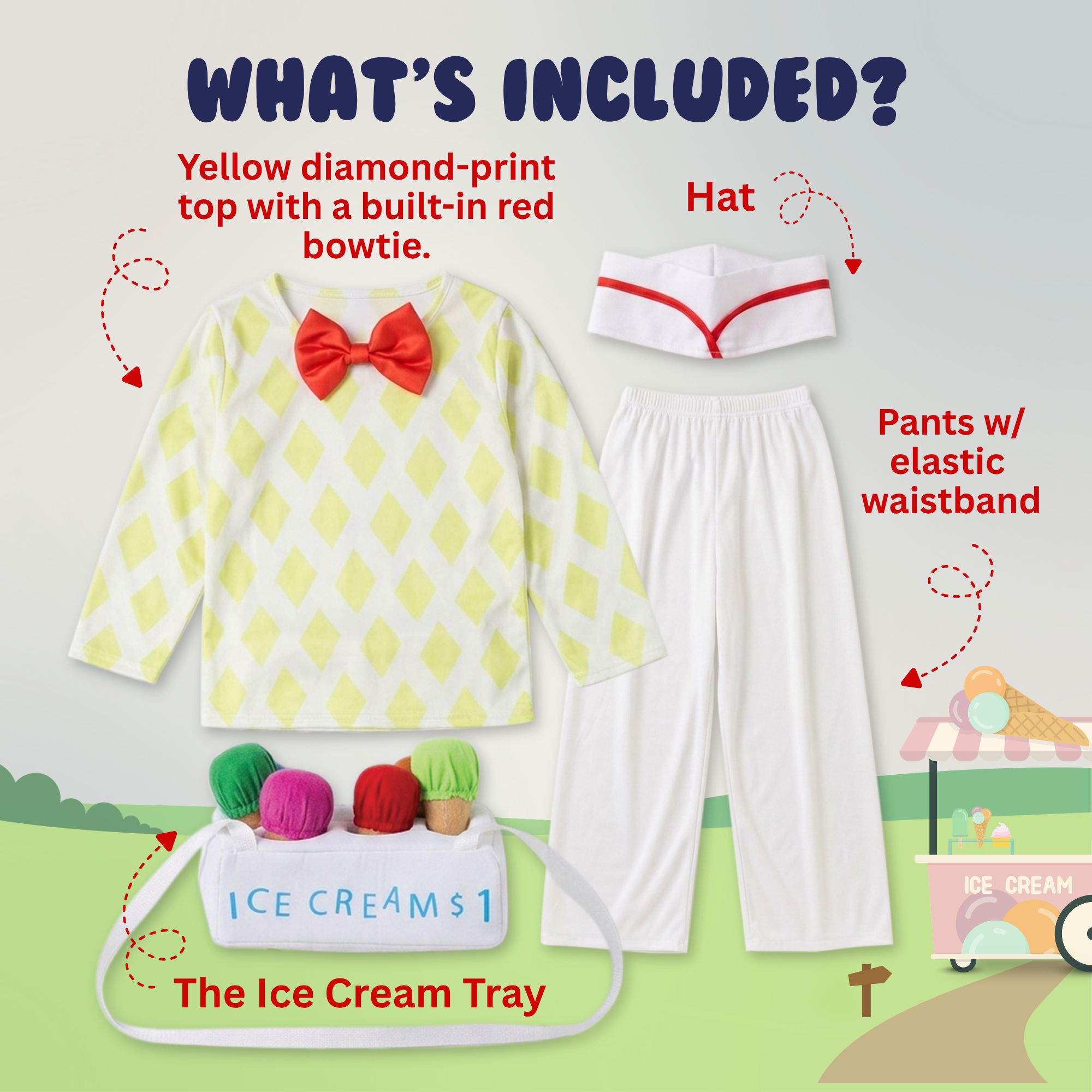 Ice Cream Vendor Costume - Kids