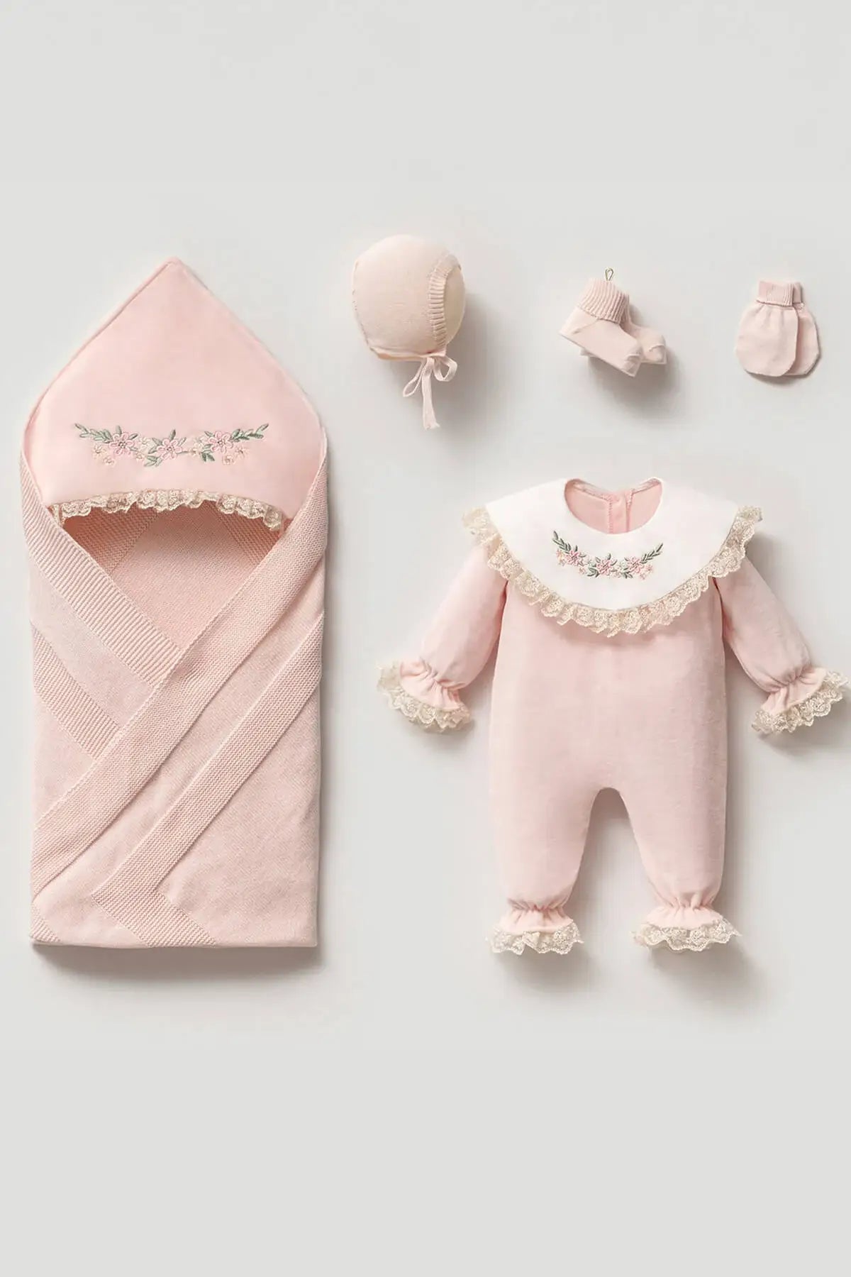 Giulia Newborn Knitwear Coming Home Outfit Set (5 Pcs)