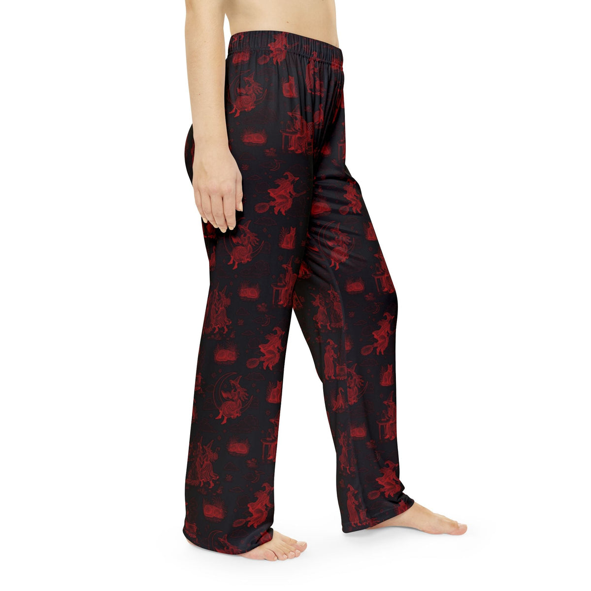 Witchy Toile In Pajama Pants In Black/red (adults)