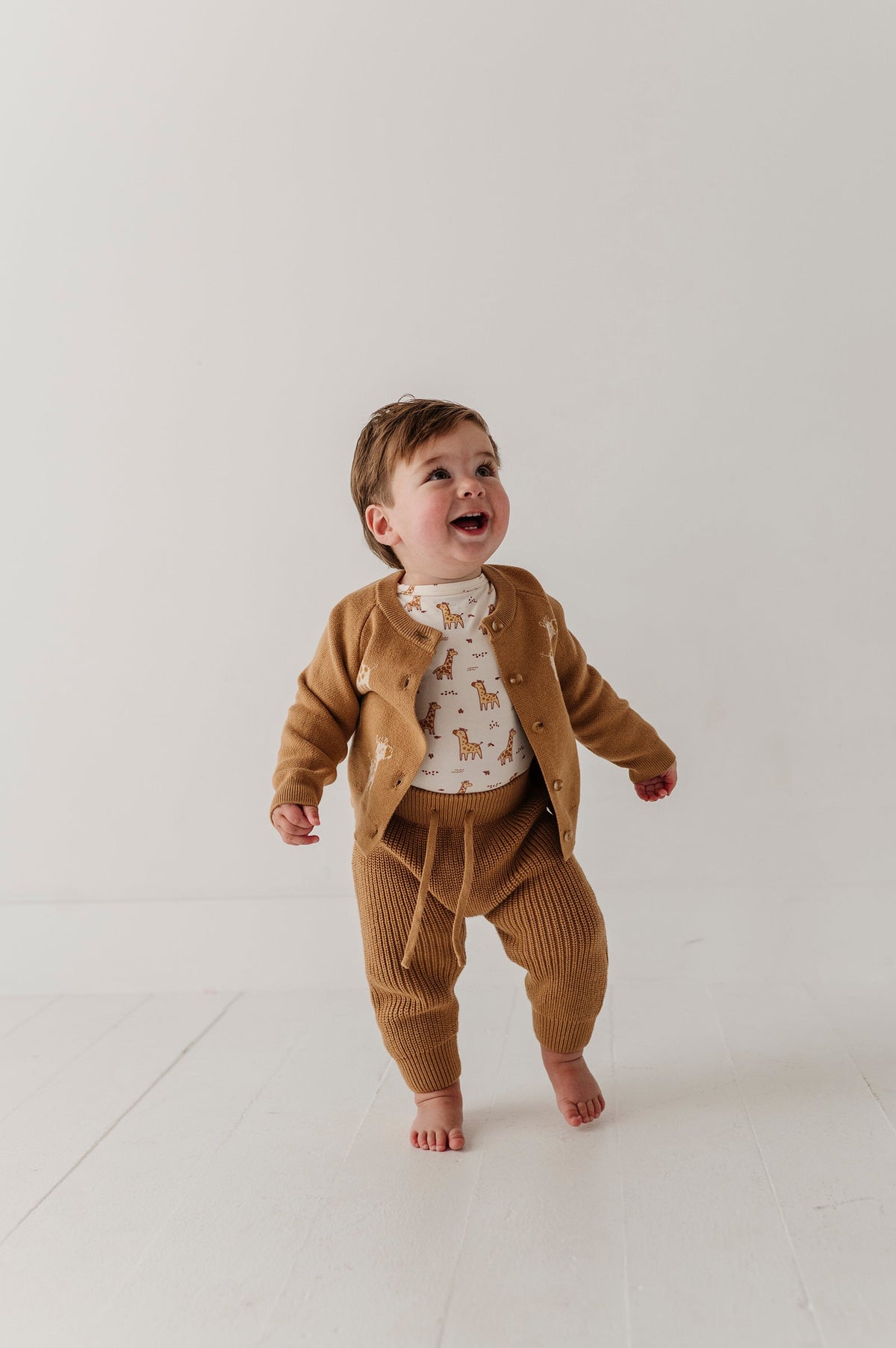 Baby Knit Pants In Camel