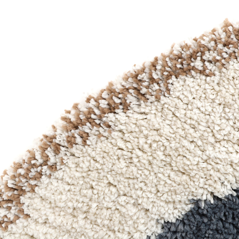 Bohemian Rainbow Blue Round Children's Rug With Rainbow Pattern