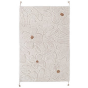 Gentle Flora Children's Bedroom Carpet In Washable Cotton With Flowers