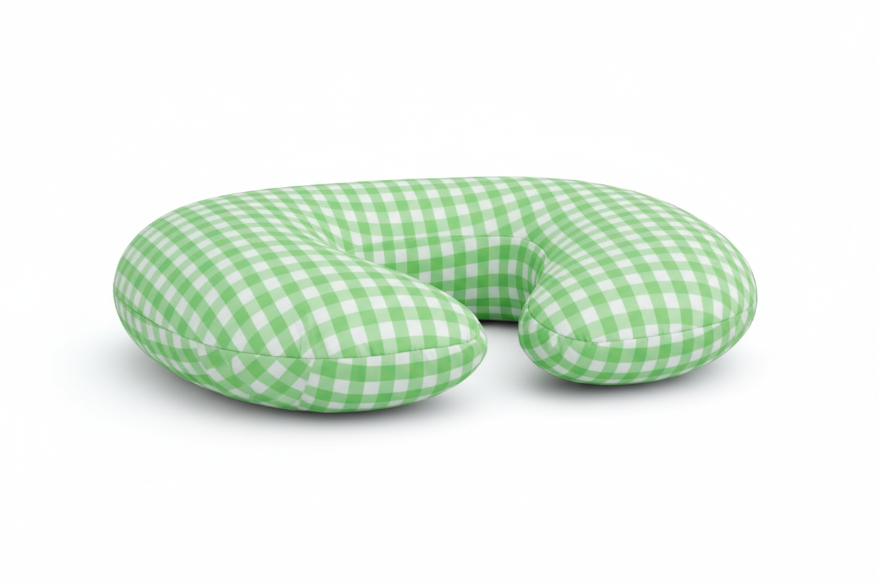 Green Gingham Nursing Pillow Cover