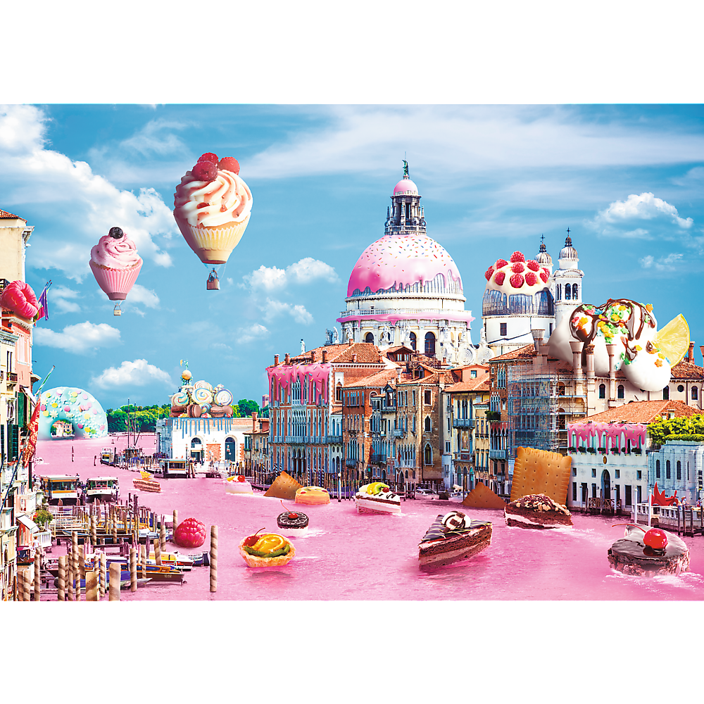 Red Funny Cities Sweets In Venice 1000 Piece Puzzle