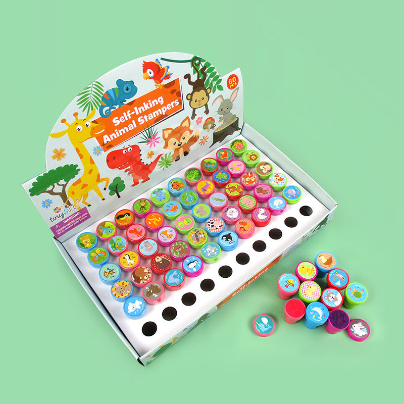 Assorted Animals Stampers For Kids - 60 Pcs