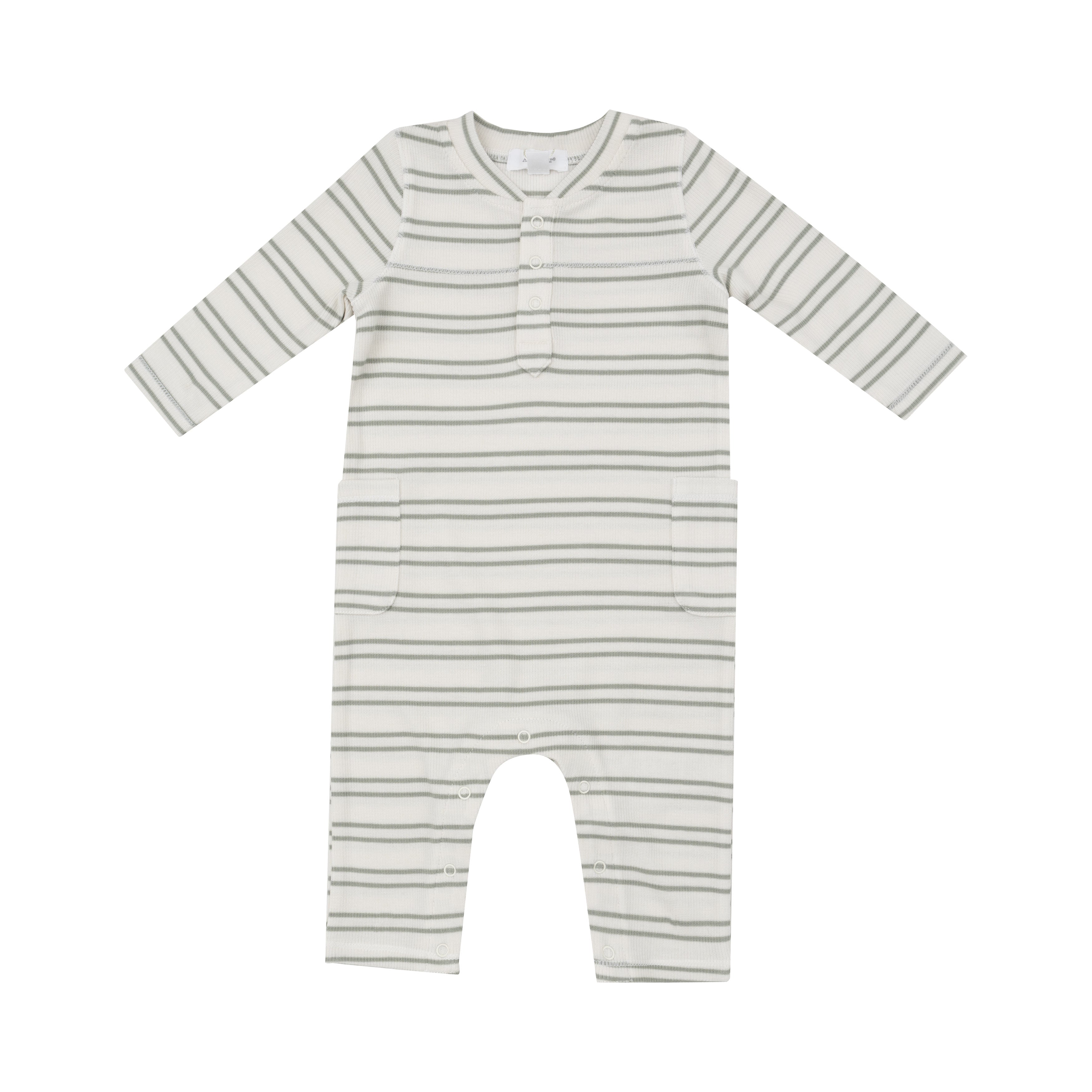 Uni Romper - Modal Rib Stripe - Desert Sage