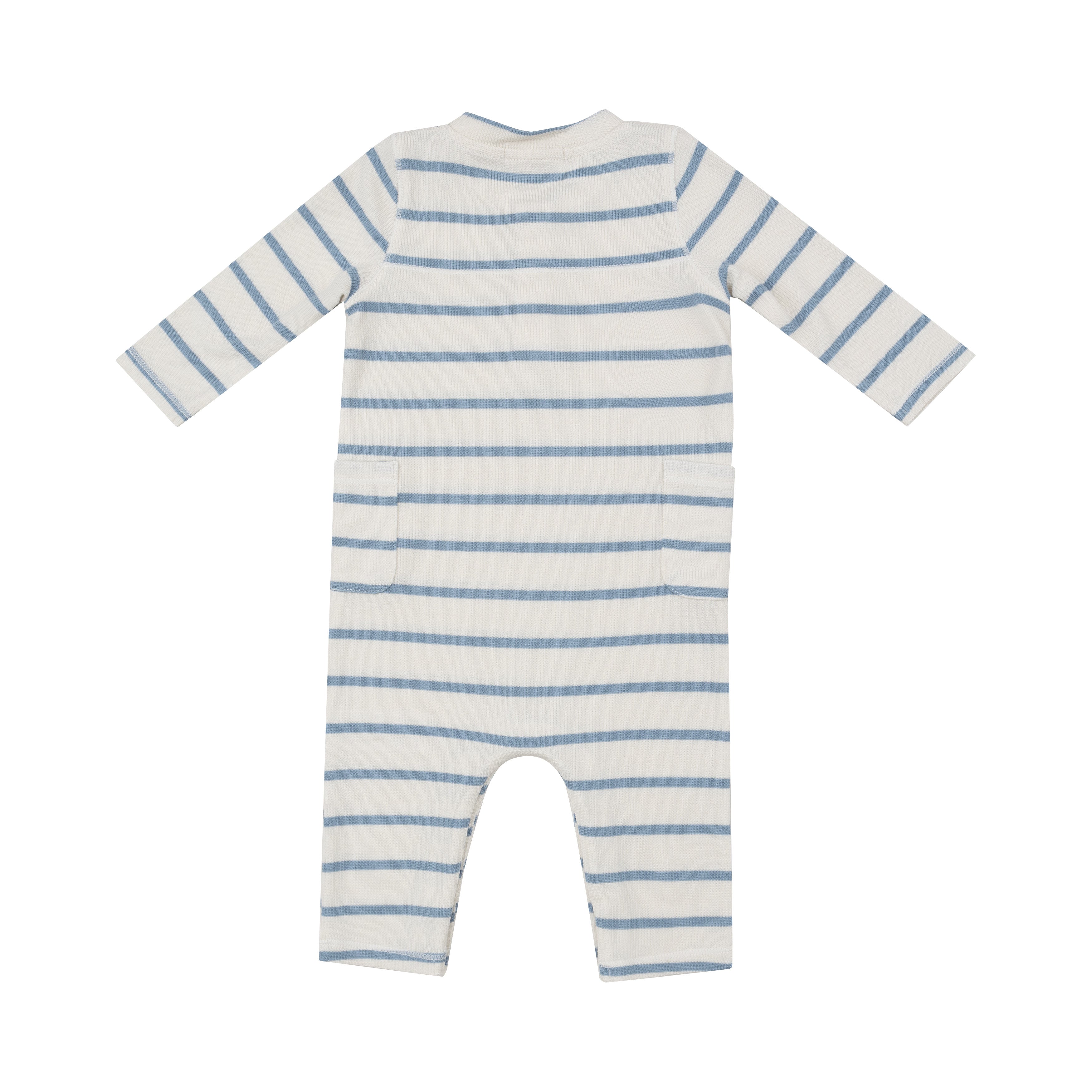 Uni Romper - Modal Rib Stripe - Glacier Lake