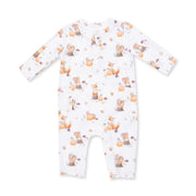 Woodland Animals With Pumpkins - Uni Romper