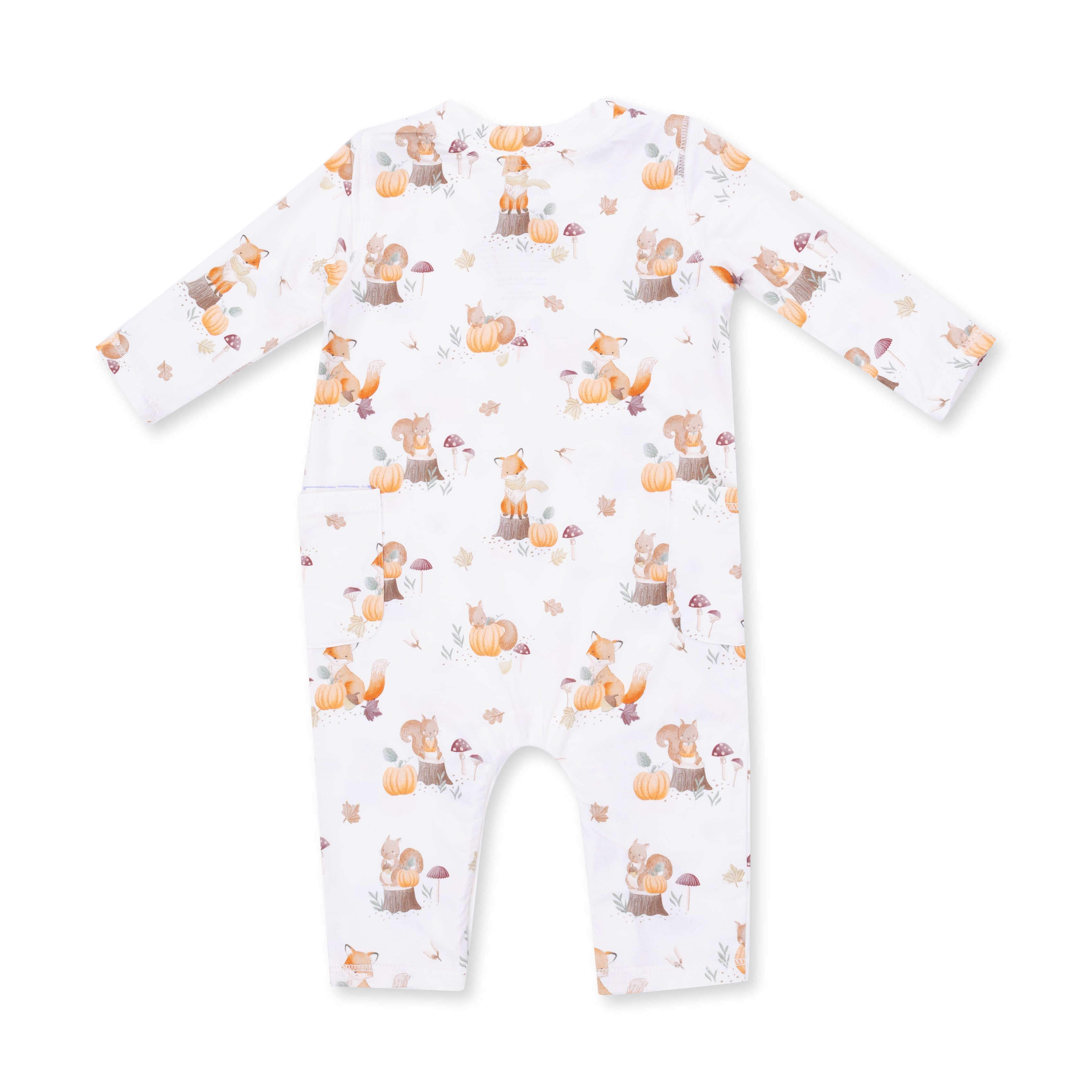 Woodland Animals With Pumpkins - Uni Romper