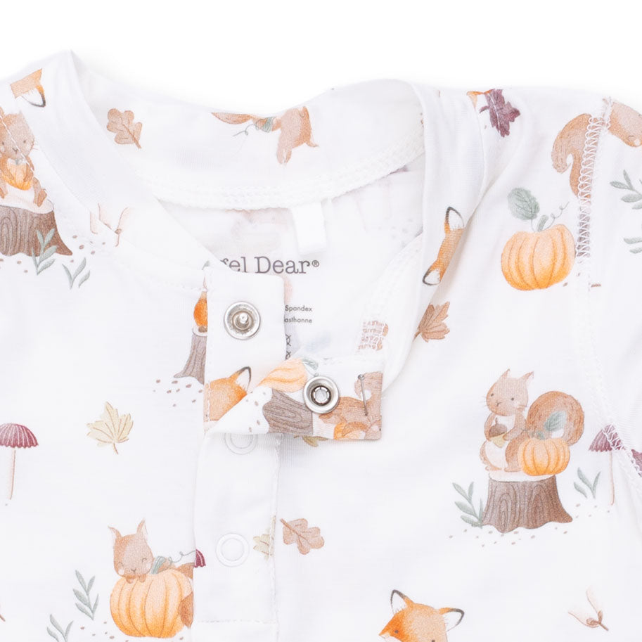 Woodland Animals With Pumpkins - Uni Romper