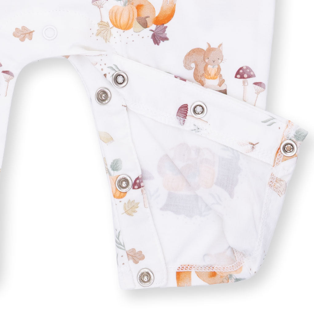 Woodland Animals With Pumpkins - Uni Romper