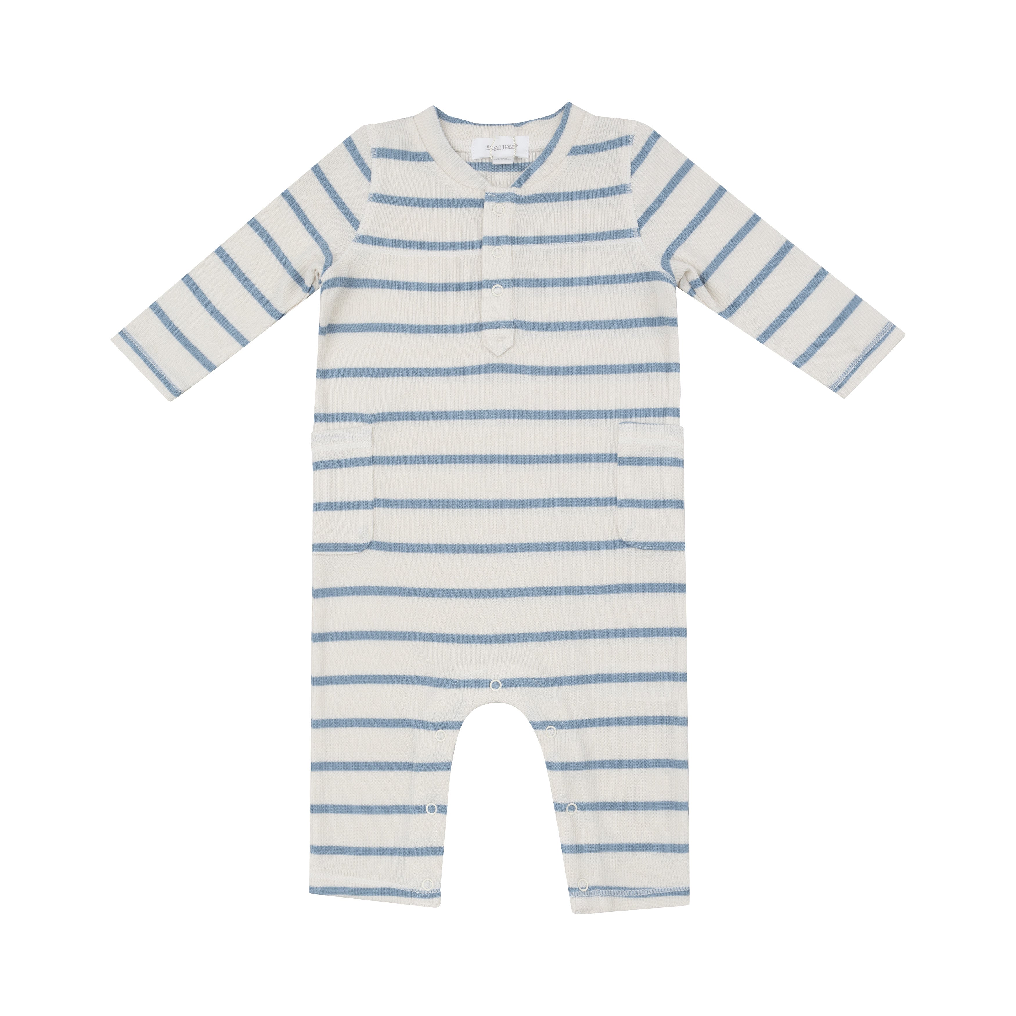 Uni Romper - Modal Rib Stripe - Glacier Lake