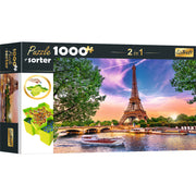 Red 1000 Piece Puzzle & Sorter - Sunset Over Paris