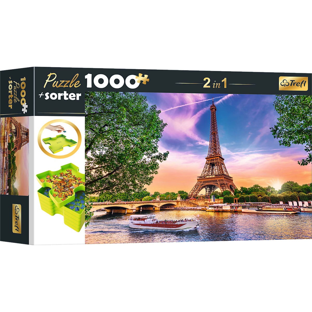 Red 1000 Piece Puzzle & Sorter - Sunset Over Paris