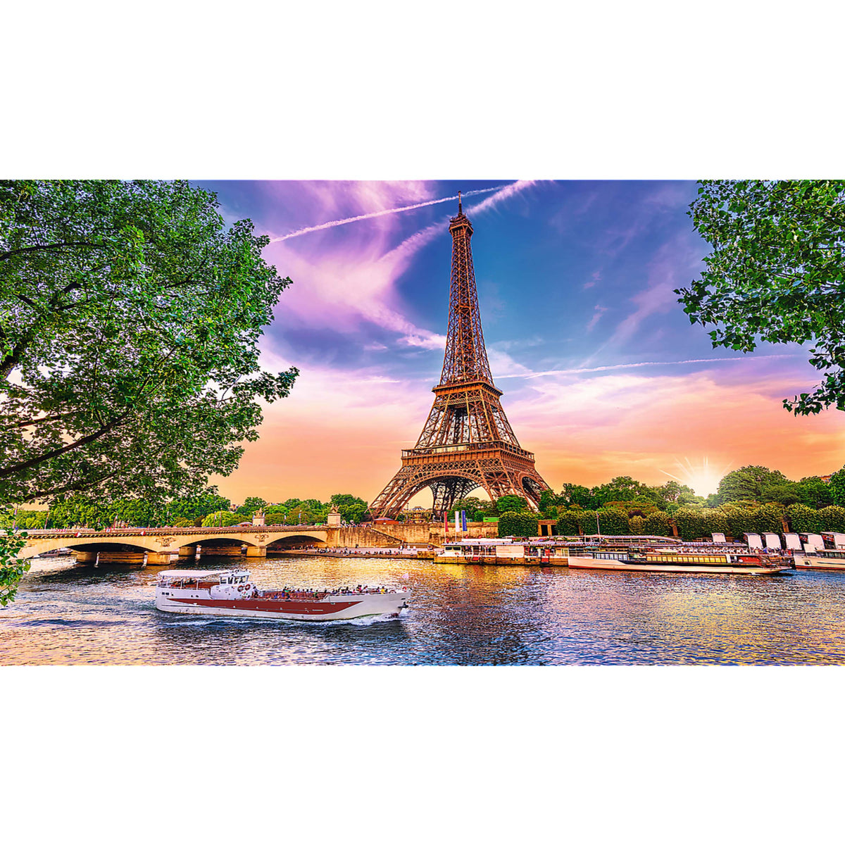 Red 1000 Piece Puzzle & Sorter - Sunset Over Paris