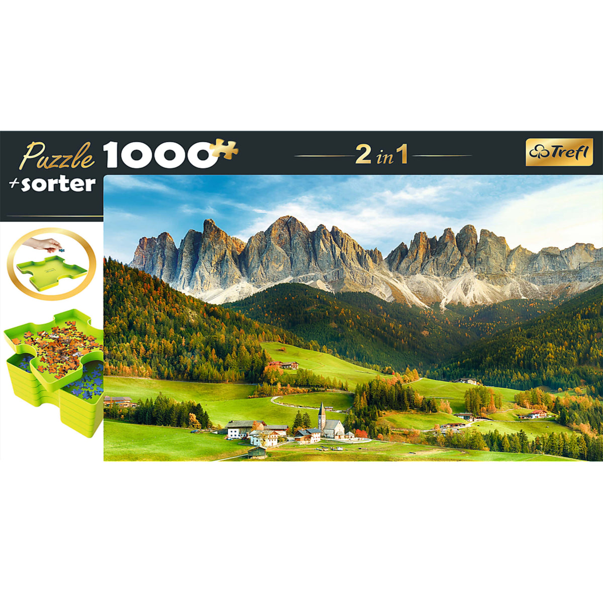 Red 1000 Piece Puzzle & Sorter - Beautiful Dolomite Landscape