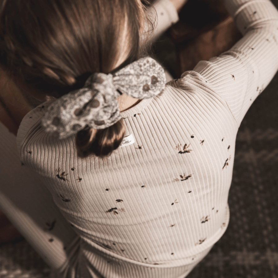 The Printed Long Sleeve Tee -  Olive