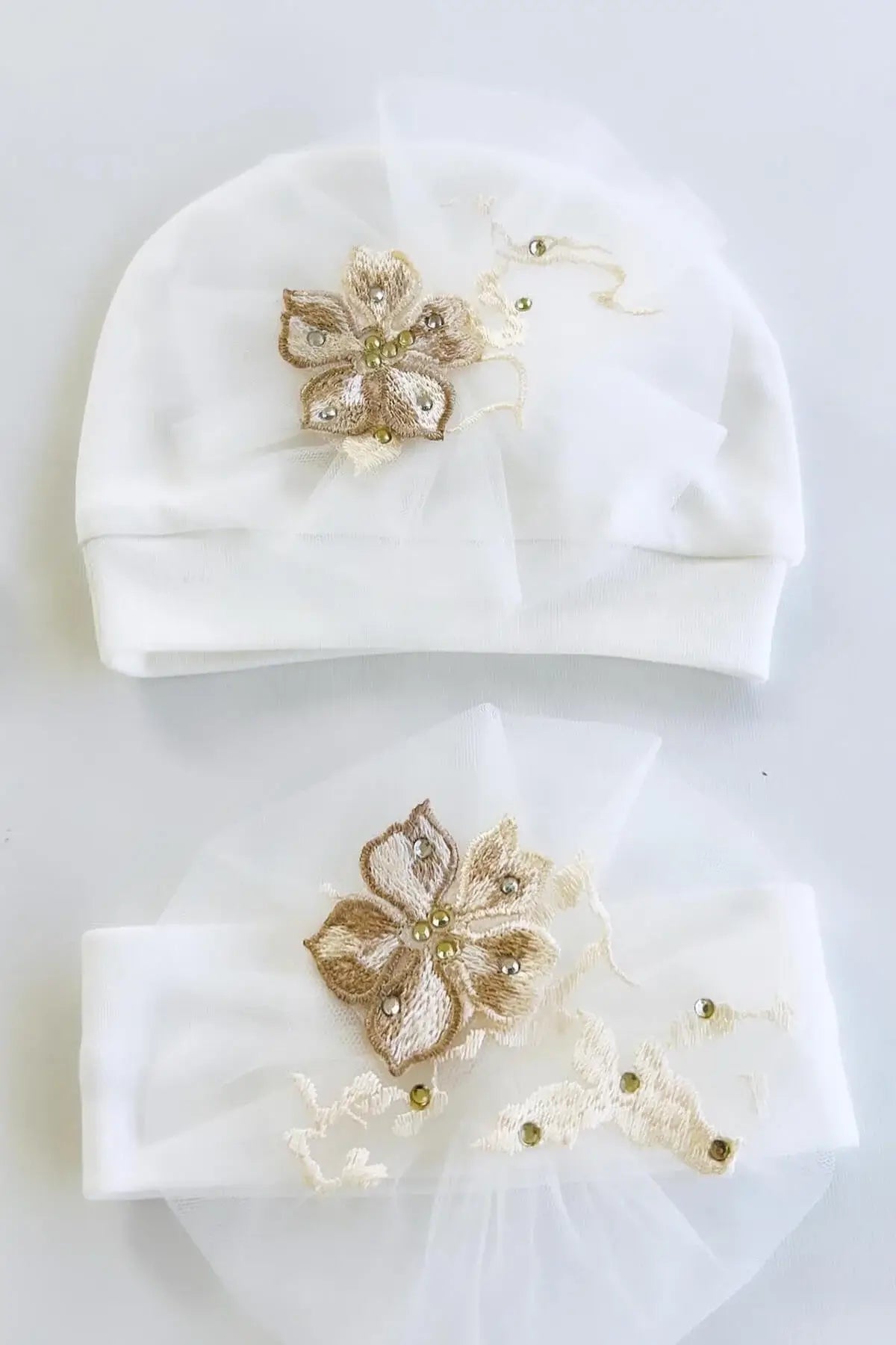 Ines Newborn Girl Gold Coming Home Outfit Set (11 Pcs)