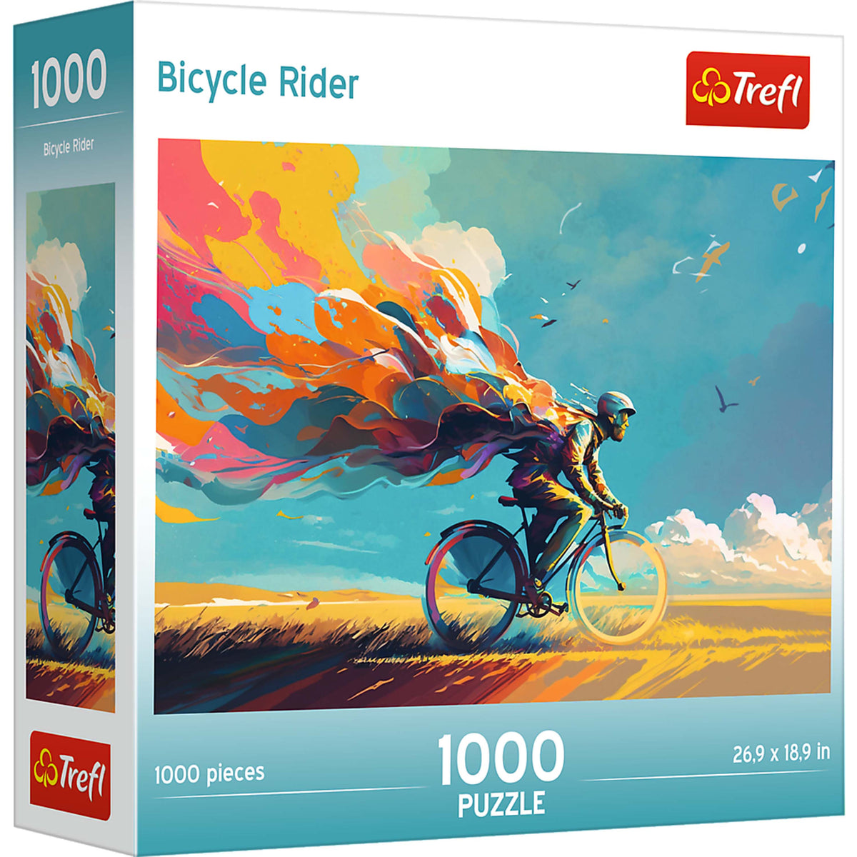 Red Bicycle Rider 1000 Piece Puzzle