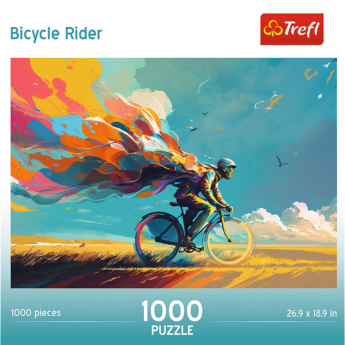 Red Bicycle Rider 1000 Piece Puzzle
