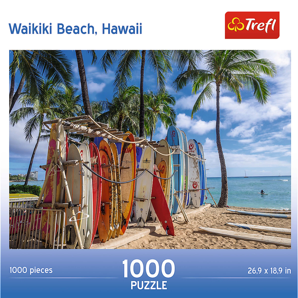 Red Waikiki Beach 1000 Piece Puzzle