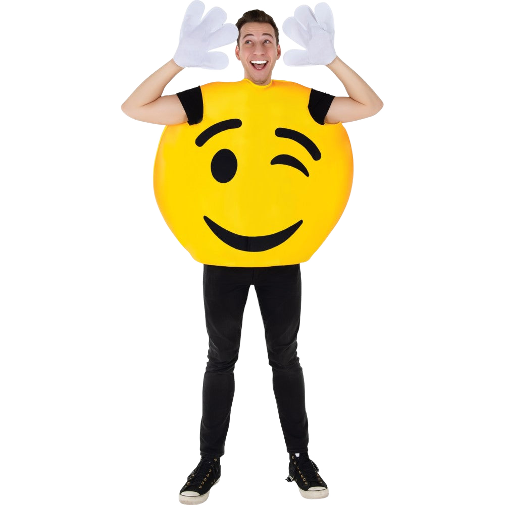 Emoji Wink Smiley Costume - Adults