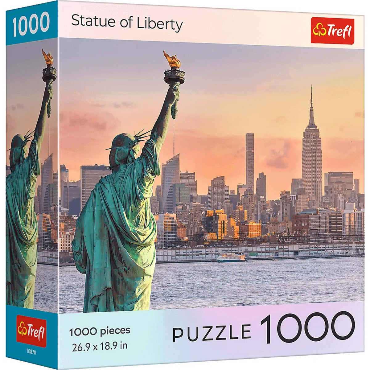 Red National Parks Statue Of Liberty 1000 Piece Puzzle