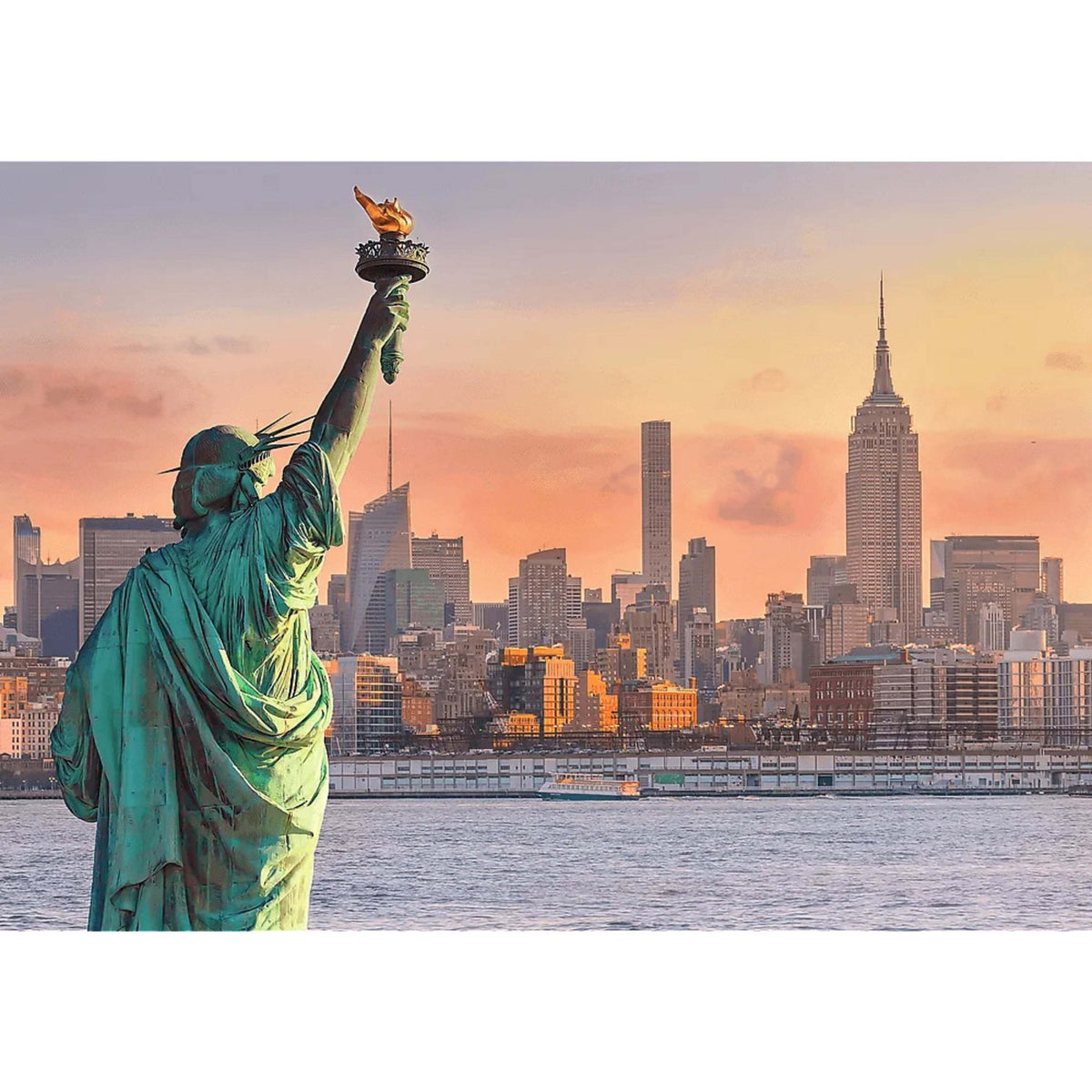 Red National Parks Statue Of Liberty 1000 Piece Puzzle